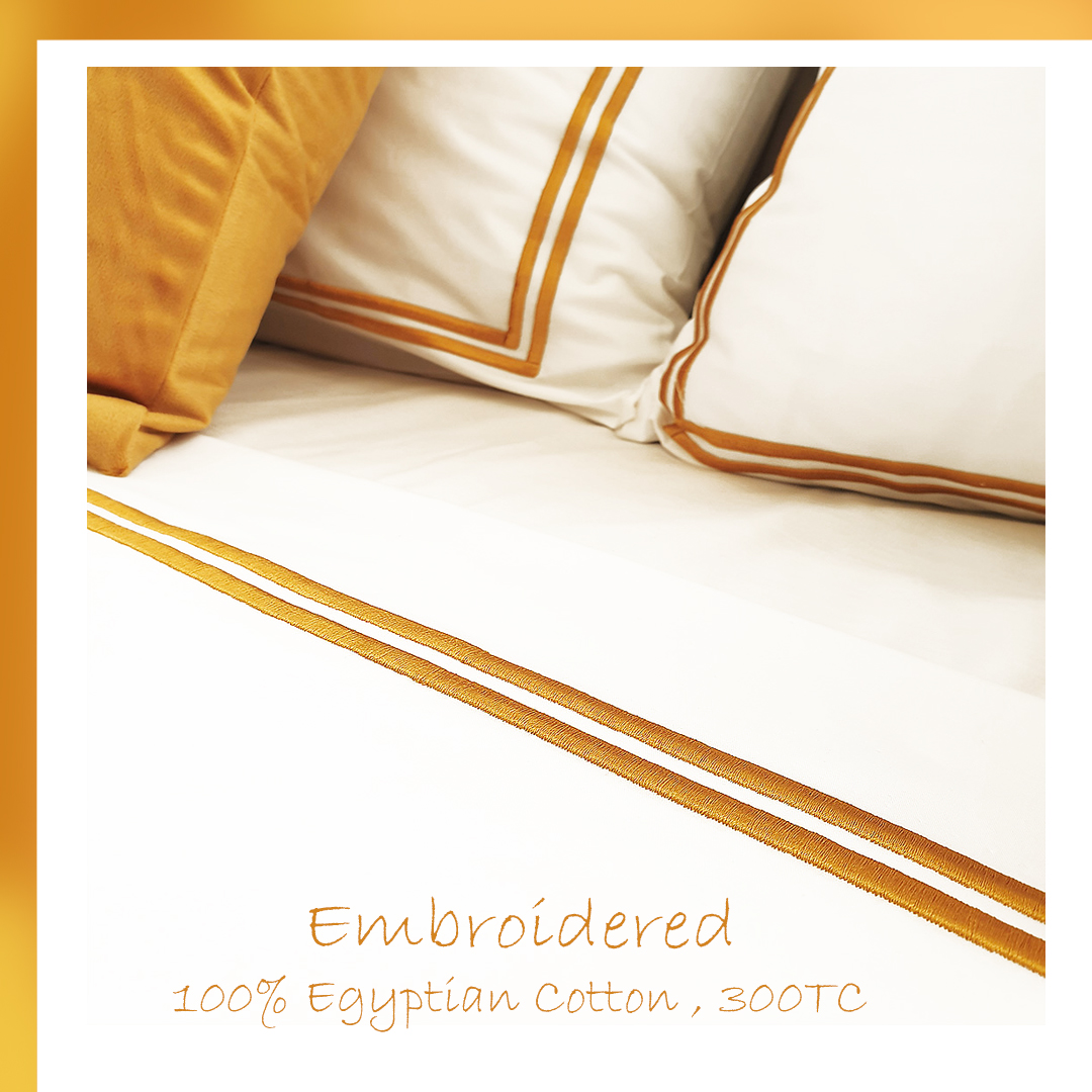 Embroidered  Border Bed sheets (Multi colors )